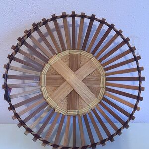 Wooden Woven Decorative Basket - Brown